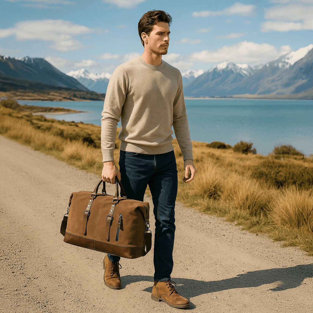 The spacious canvas travel duffle bag