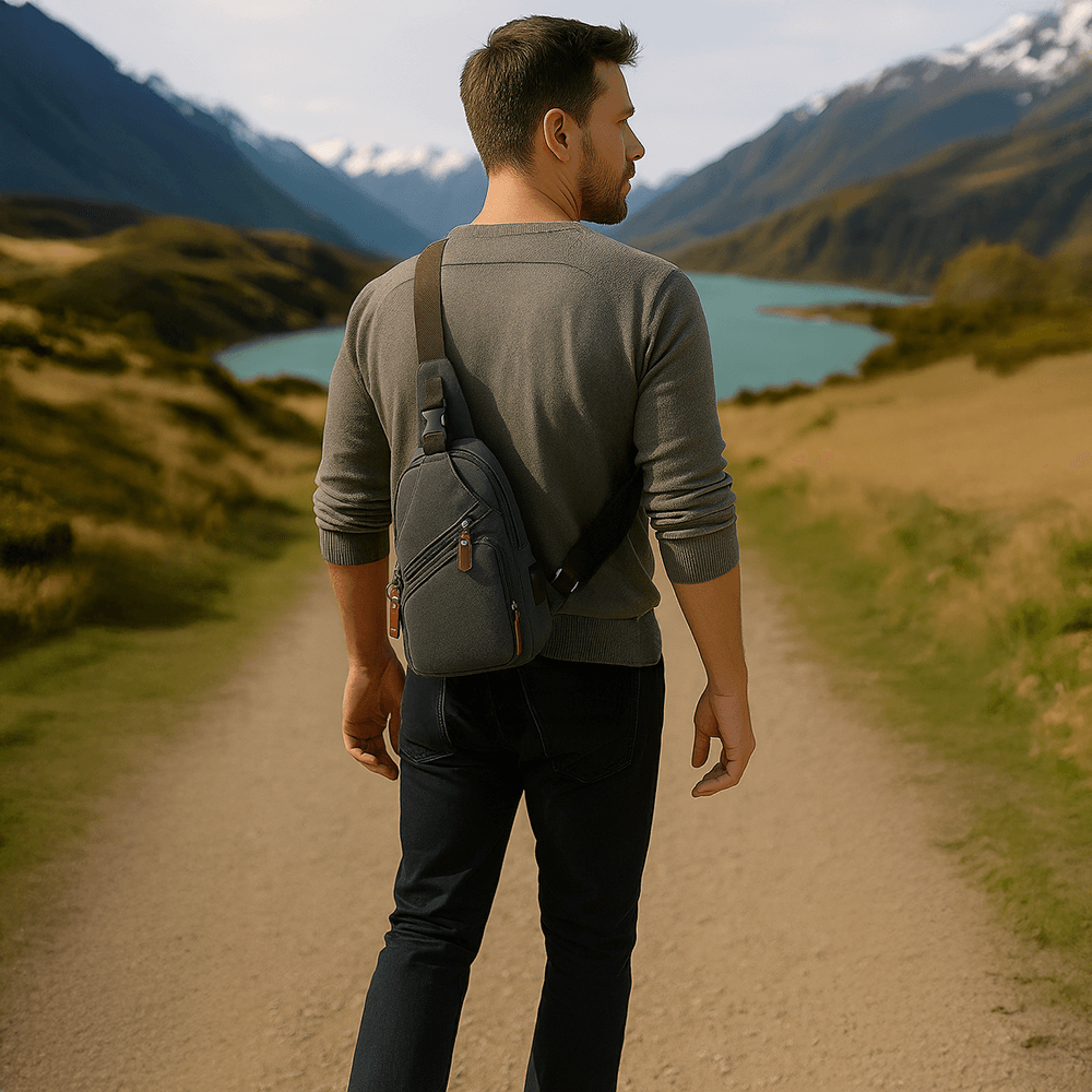 Functional Canvas Crossbody Sling Bag