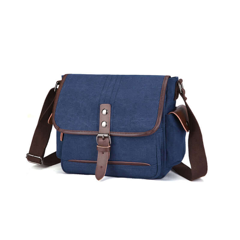 Stylish canvas messenger bag for work and travel.