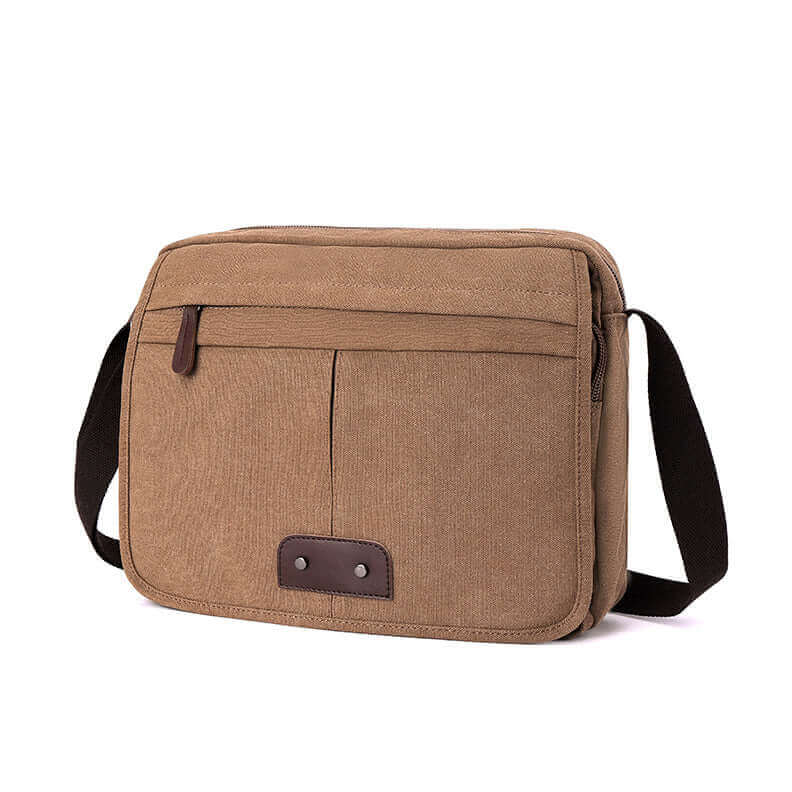 Versatile men's canvas messenger bag ideal for various occasions, fits 13.3 inch laptop and more, with adjustable strap.