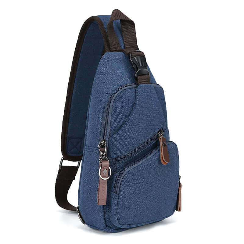 Versatile Canvas Sling Bag for Men with USB Charging