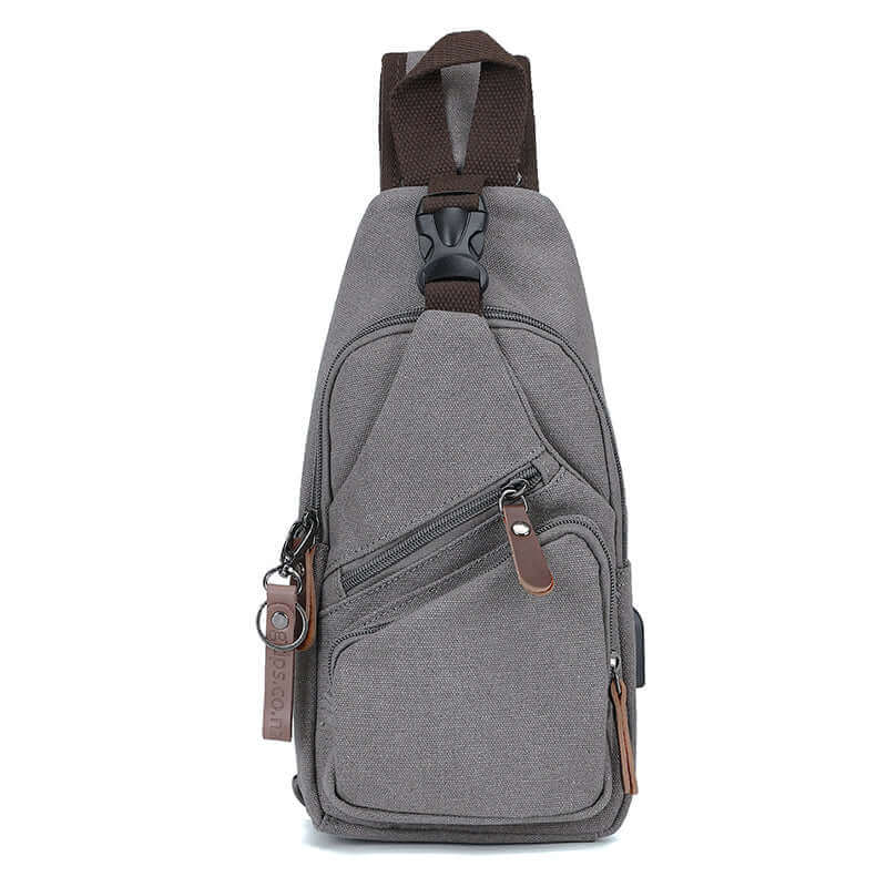 Premium Canvas Crossbody Bag for Men with USB Port