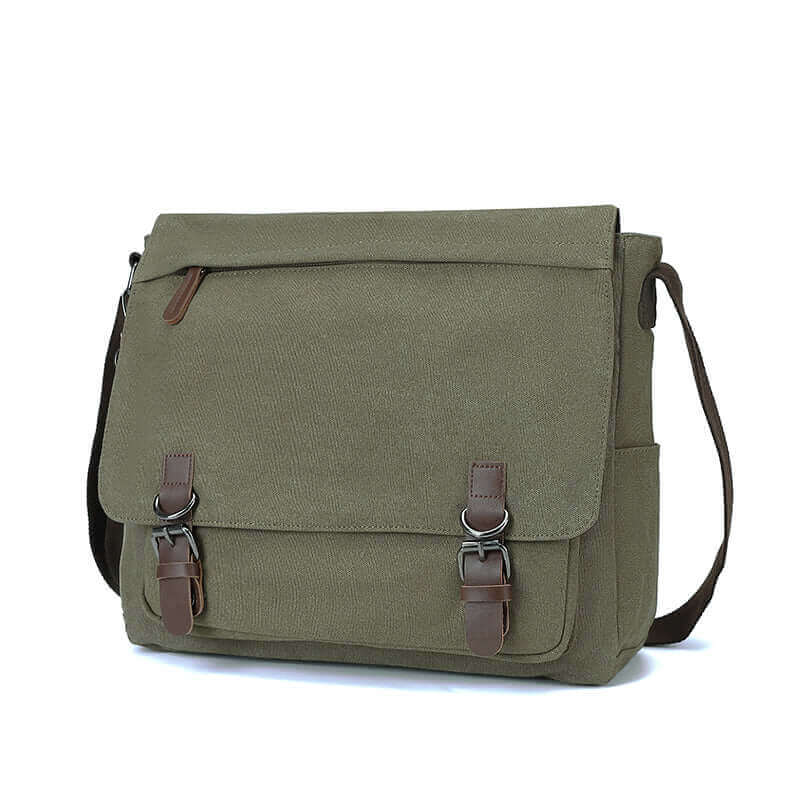 Versatile canvas messenger bag for work and casual use.