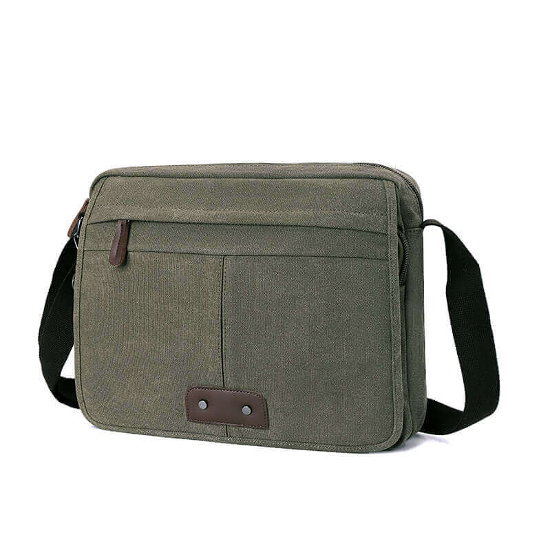 Stylish and practical canvas messenger bag, perfect for carrying a 13.3 inch laptop and everyday essentials.