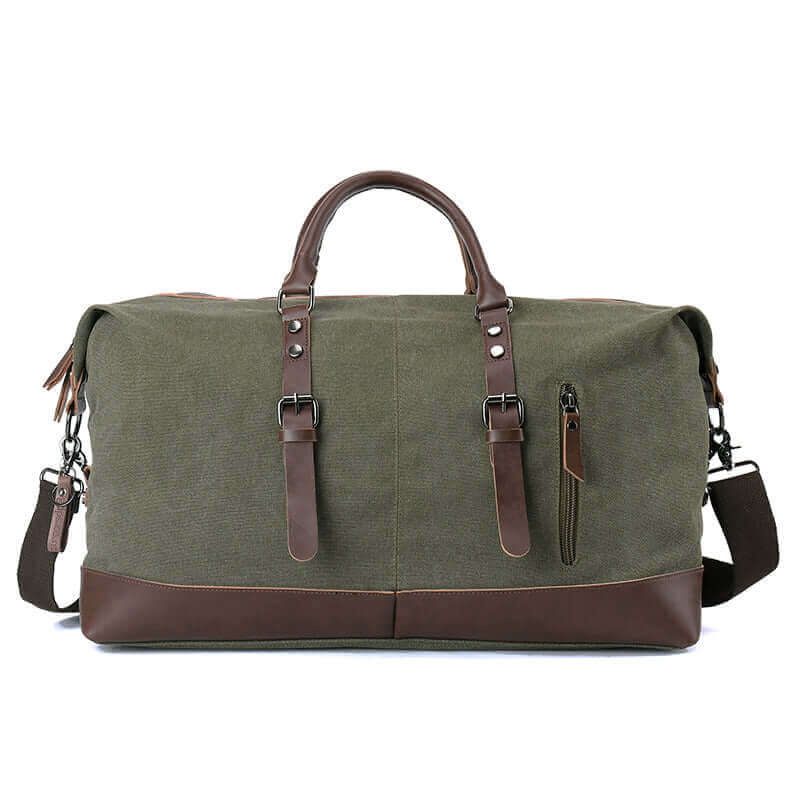 Various angles of the durable canvas duffle bag showcasing its versatility and practicality.