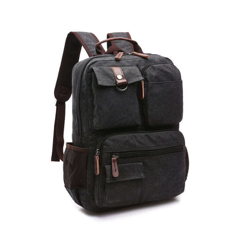 Versatile canvas backpack for daily use, offering a blend of style and practicality with multiple storage options.