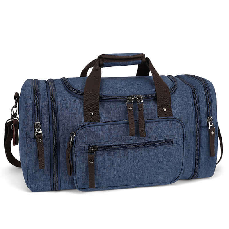 Top handle of the versatile travel duffle bag made from waterproof nylon