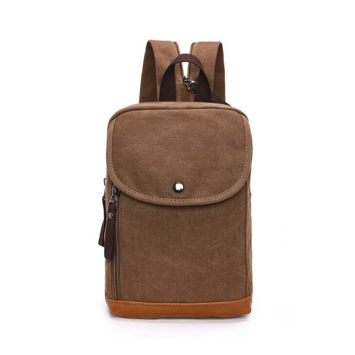 Canvas sling bag with adjustable crossbody strap