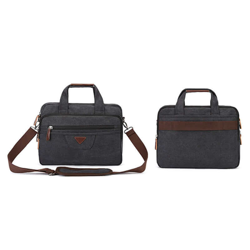 Men's 17-inch laptop briefcase with multiple storage compartments.