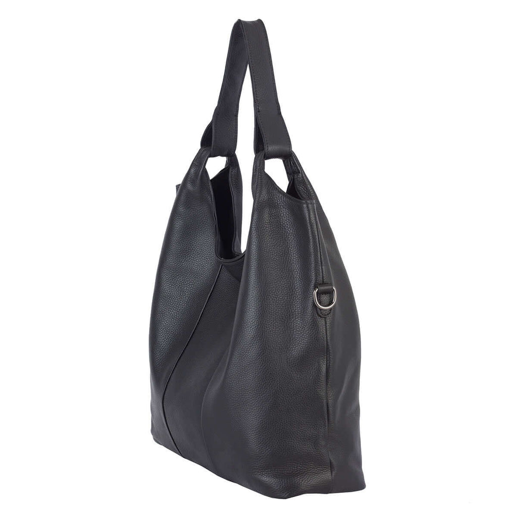 Side view of soft genuine leather tote bag – GDPS Bag NZ