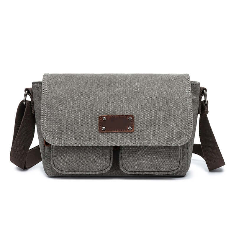 Grey canvas shoulder bag perfect for daily use in New Zealand.