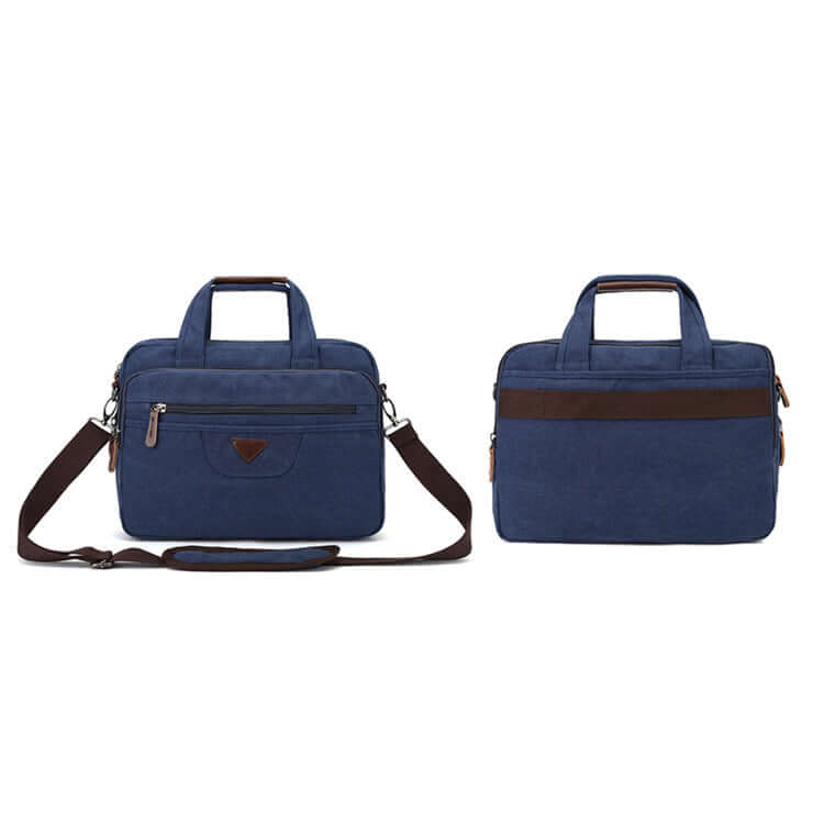 Men's 17-inch laptop briefcase with multiple storage compartments.