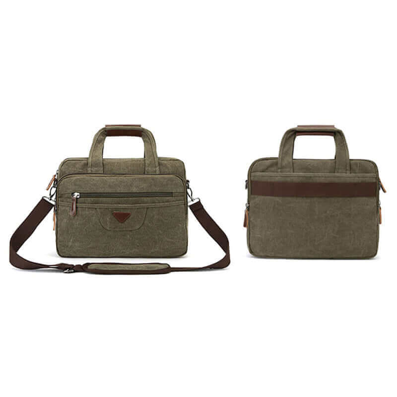 Men's 17-inch laptop briefcase with multiple storage compartments.