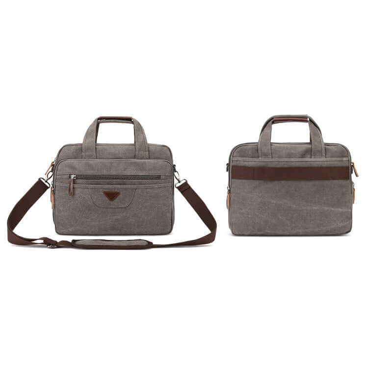 Men's 17-inch laptop briefcase with multiple storage compartments.