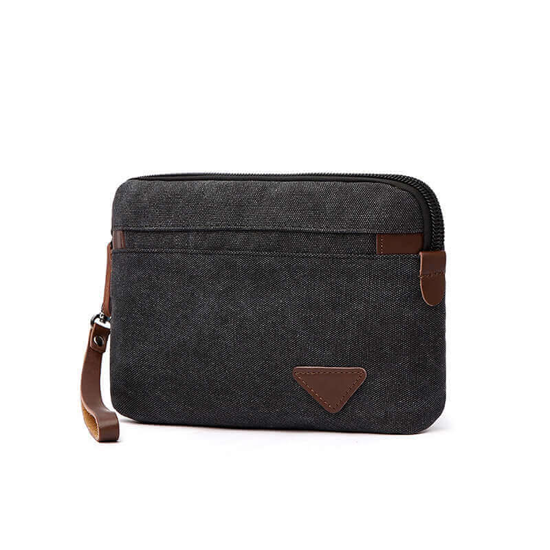 Canvas multi-purpose clutch in black