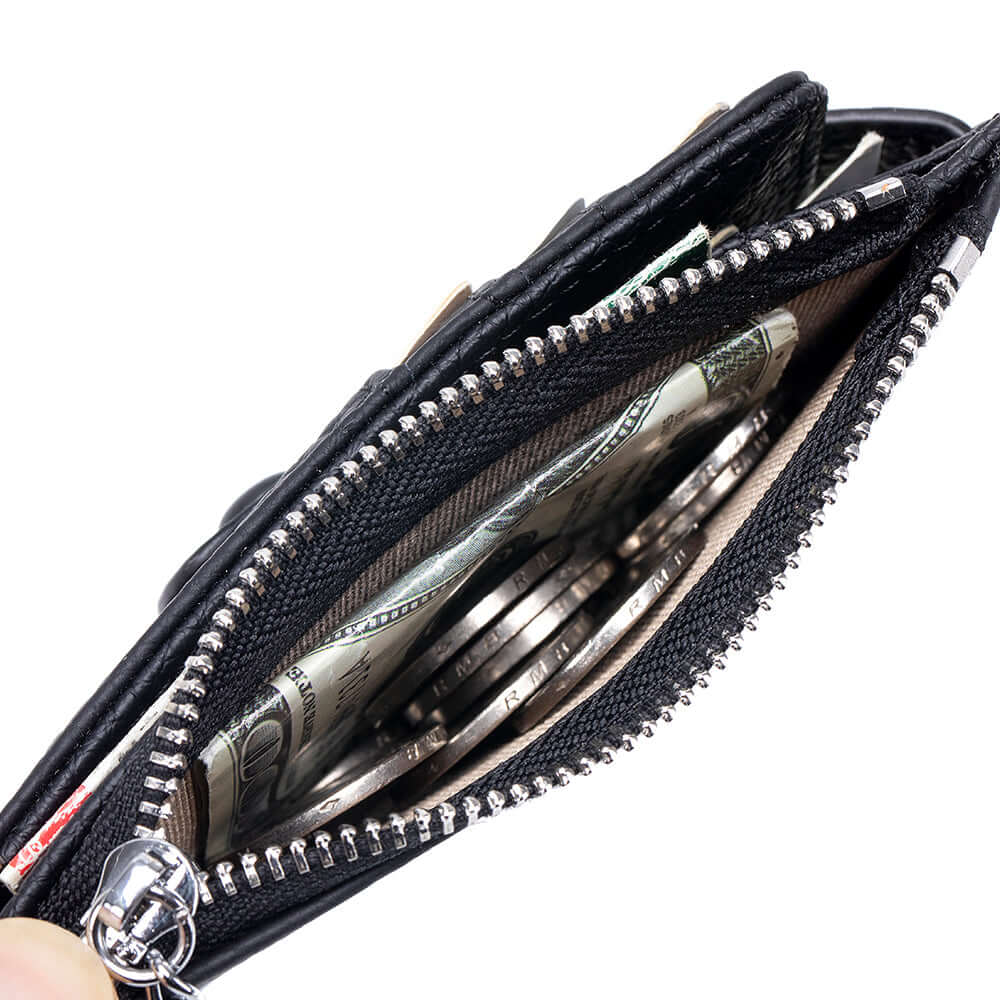 Slim card wallet with coin pocket