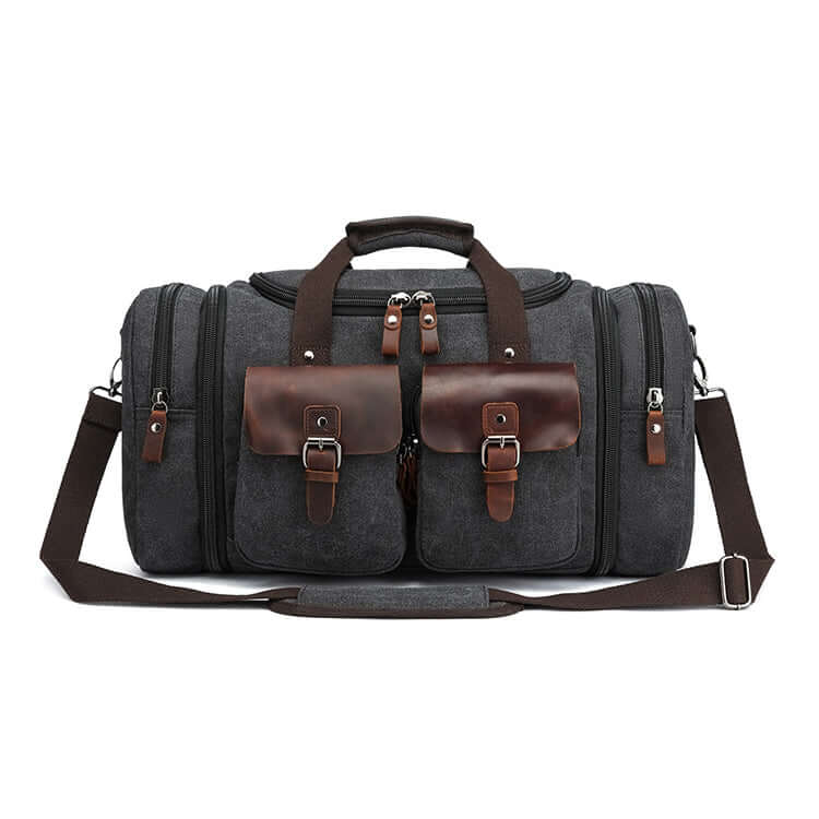 Travel-friendly canvas holdall for carry-on luggage