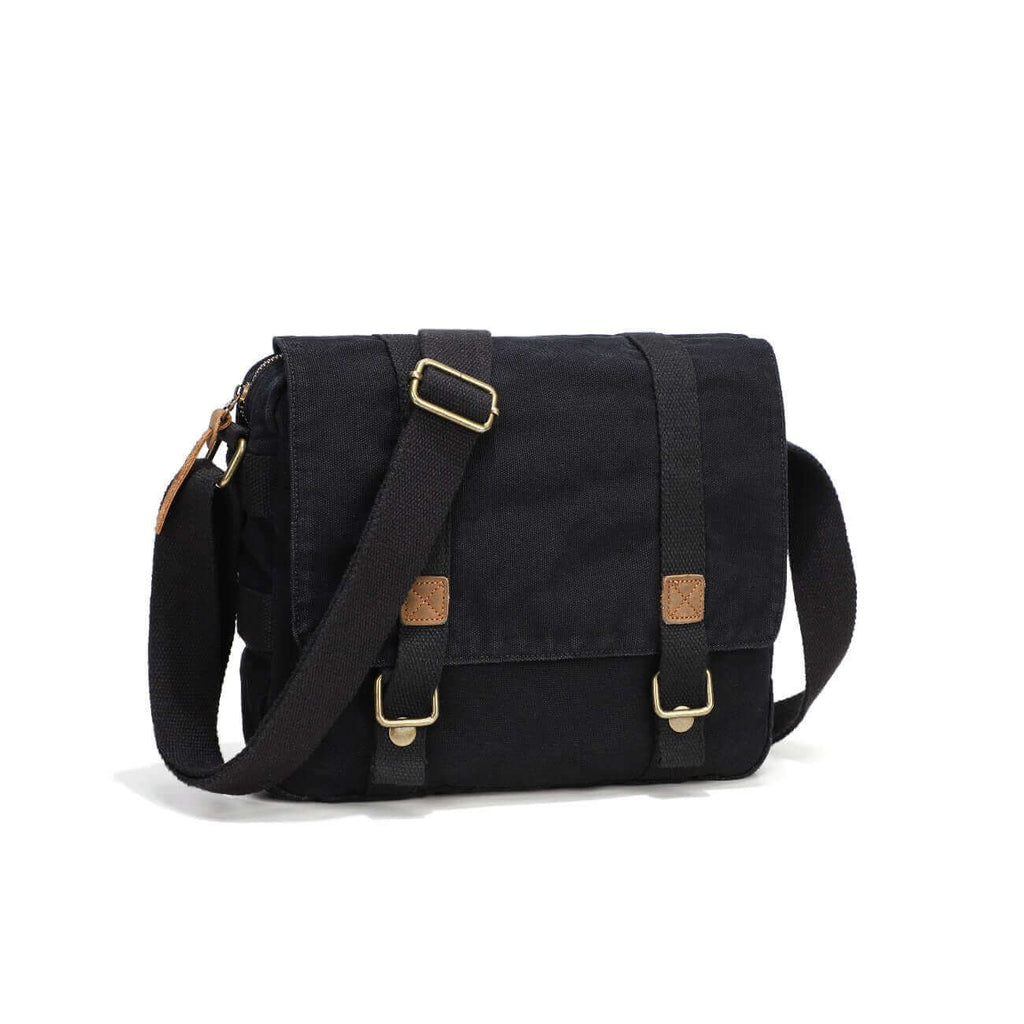 Spacious interior of the canvas crossbody messenger bag