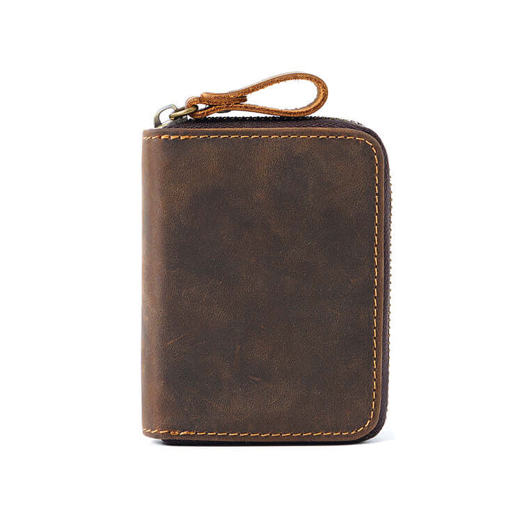 Coffee colour Crazy Horse RFID card wallet