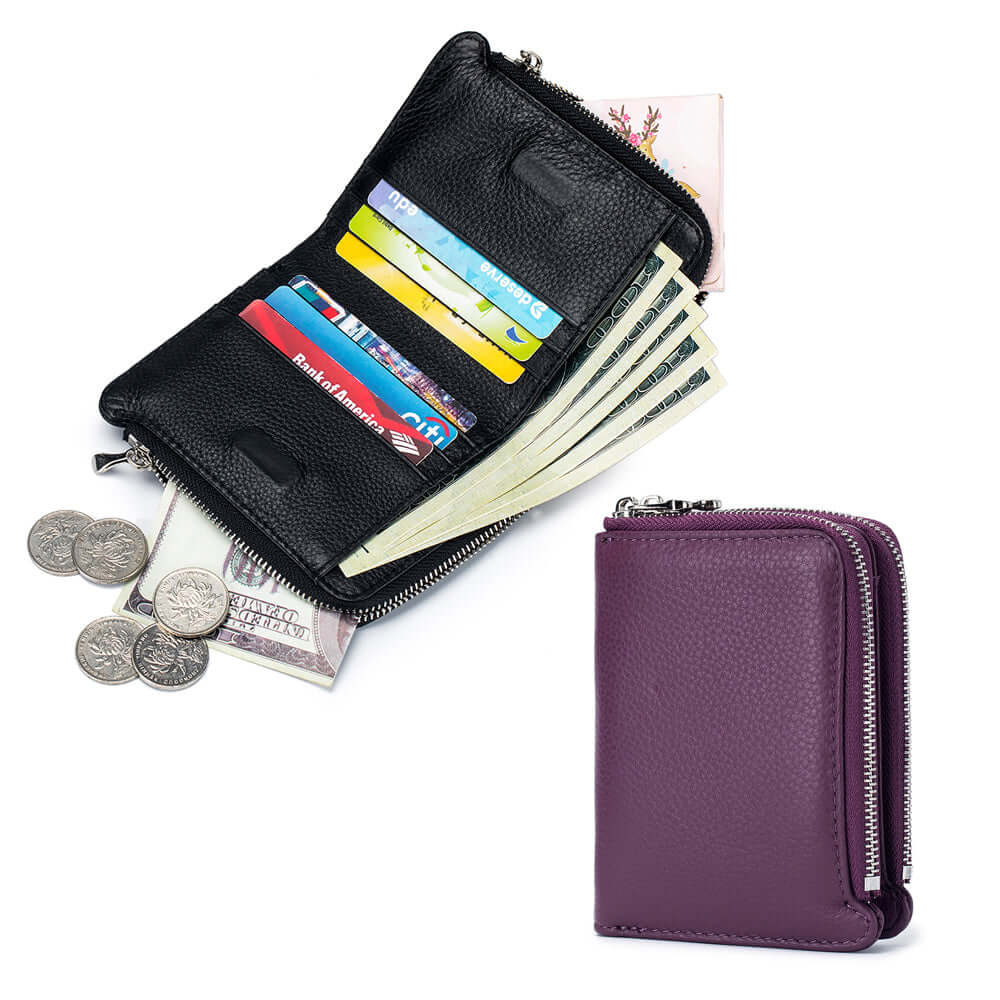 Compact women's leather wallet for NZ market