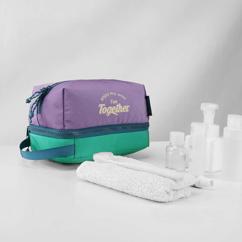 Compact travel toiletry bag for organizing essentials.