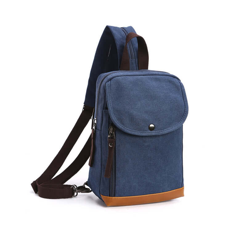 Canvas backpack with dual shoulder straps for versatile use
