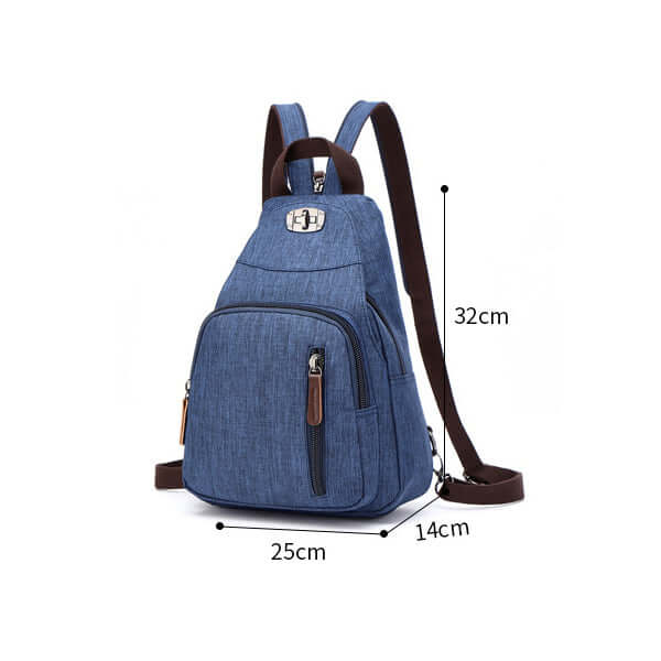 Women’s convertible backpack with secure twist lock design