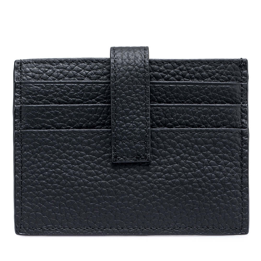 Back view of black slim leather card wallet – GDPS Bag NZ