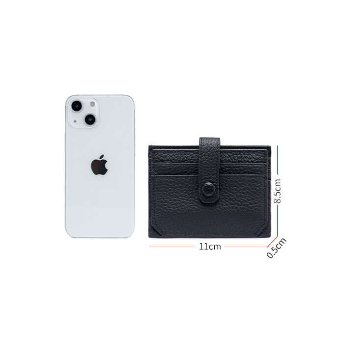 Mini snap-closure leather card wallet – GDPS Bag NZ
