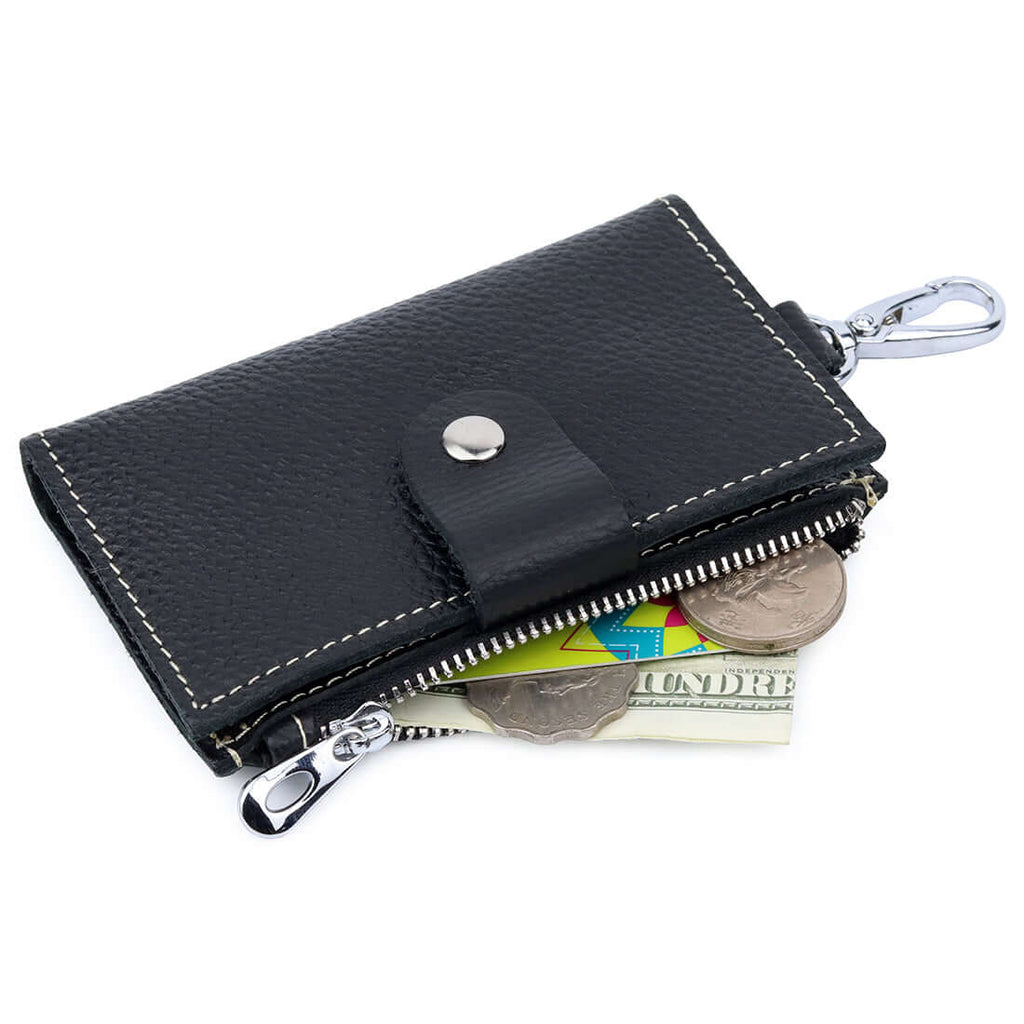 Slim leather key holder side profile