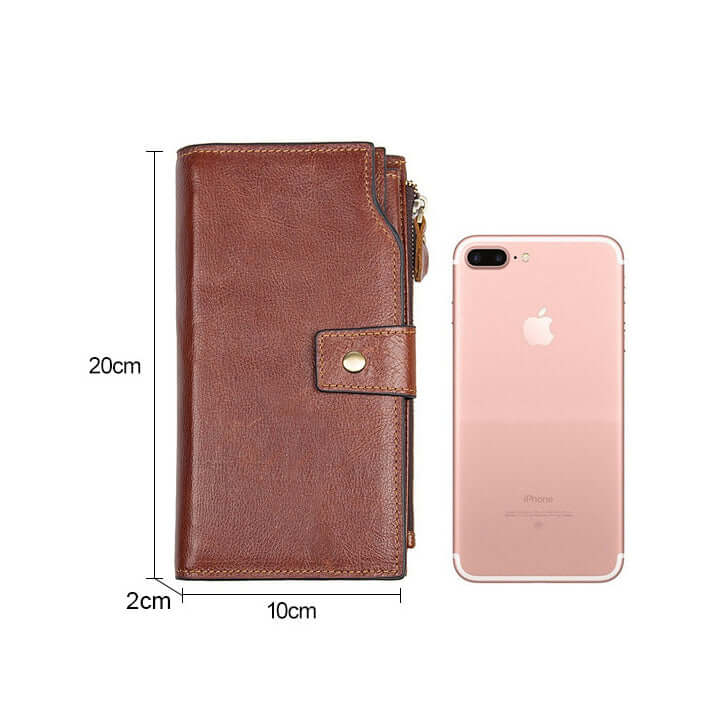 Unisex design leather long wallet for men and women.