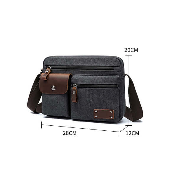Travel-friendly canvas crossbody bag for men and women