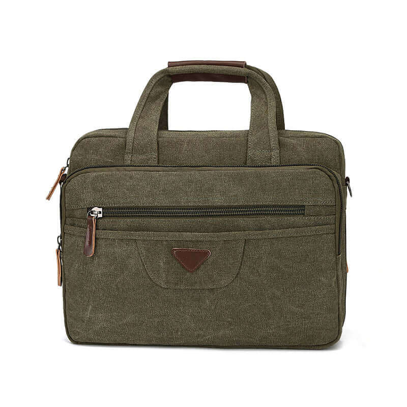 Men's 17-inch laptop briefcase with multiple storage compartments.