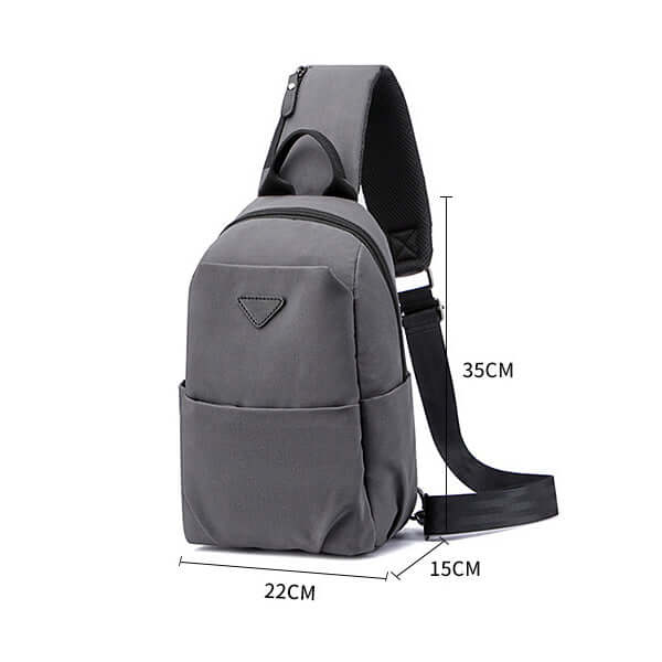 Casual men’s sling bag in neutral grey colour