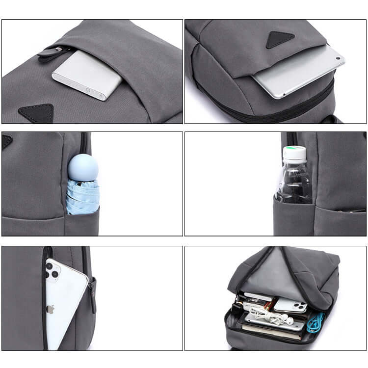 Internal pocket layout of men’s crossbody sling bag
