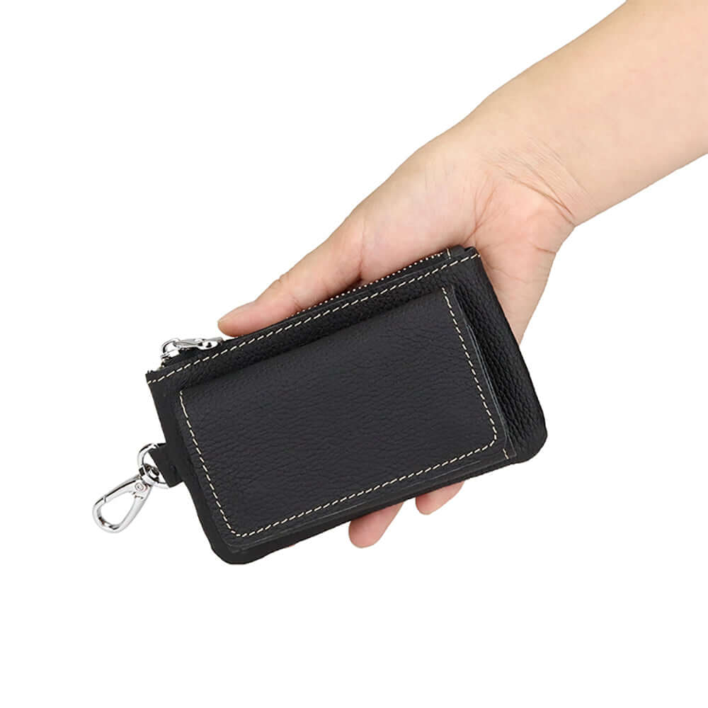 Minimalist leather wallet for keys and essentials