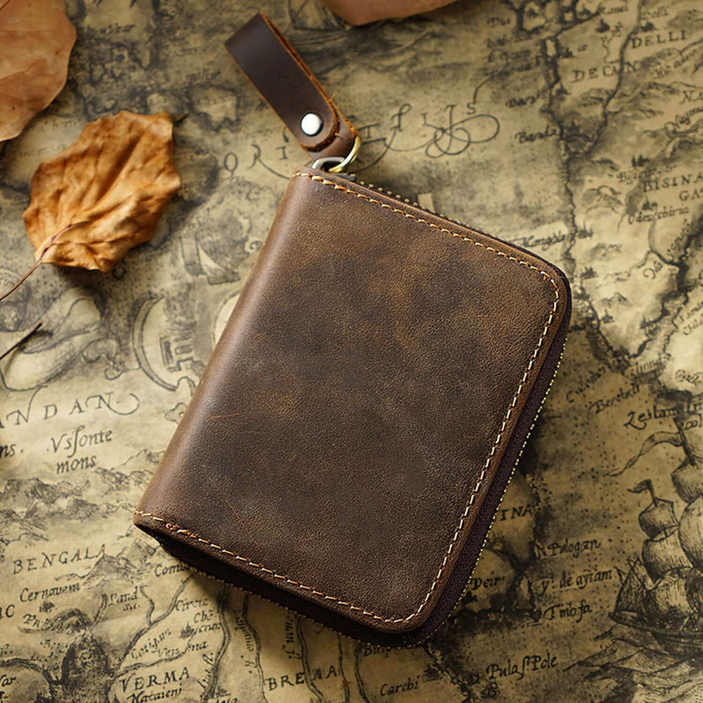 Vintage RFID wallet in natural lighting