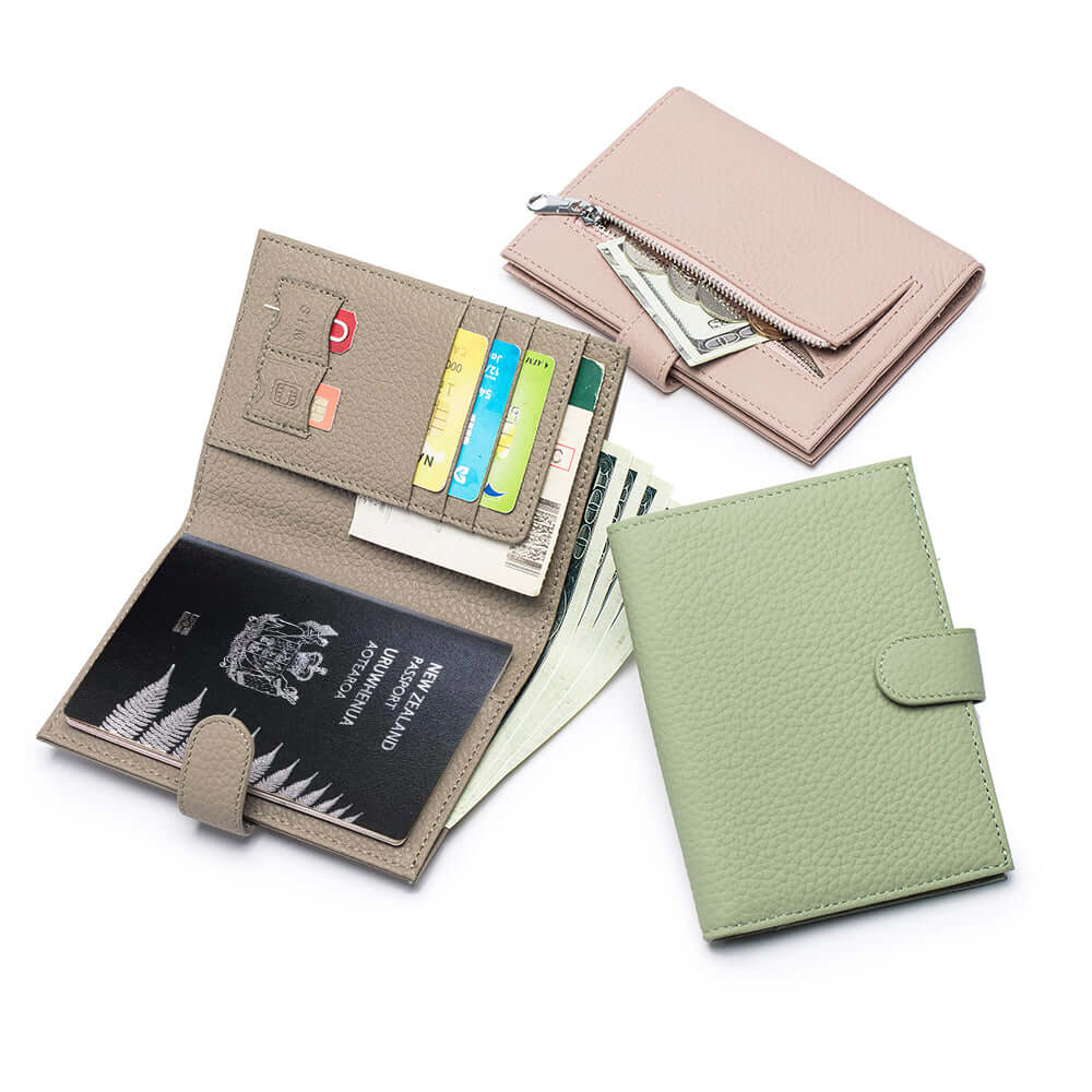 RFID passport wallets in multiple pastel colours for travel
