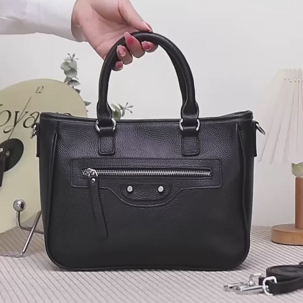 Leather Top Handle Crossbody Bag