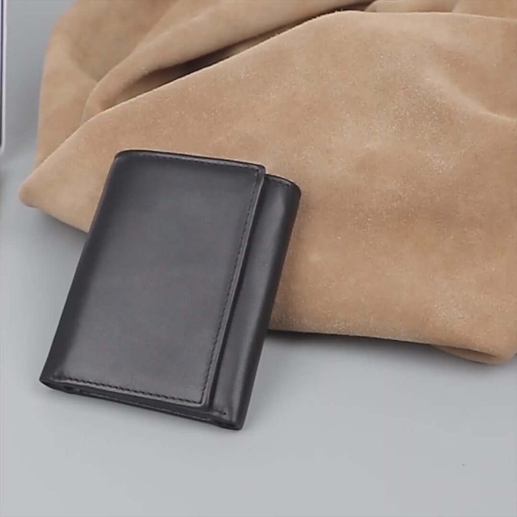 Men's Leather Wallets – Genuine RFID Tri-Fold Wallet
