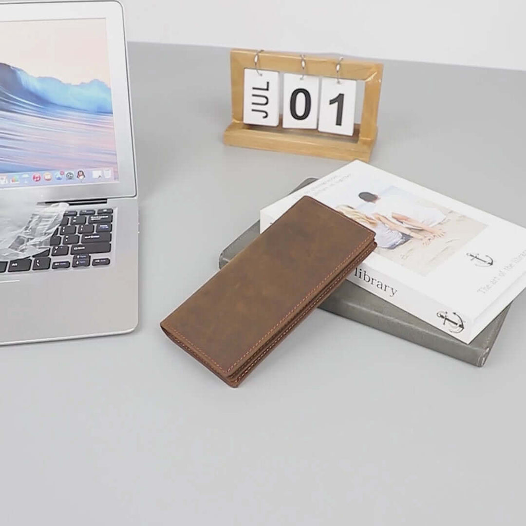 Genuine Leather Long Wallet
