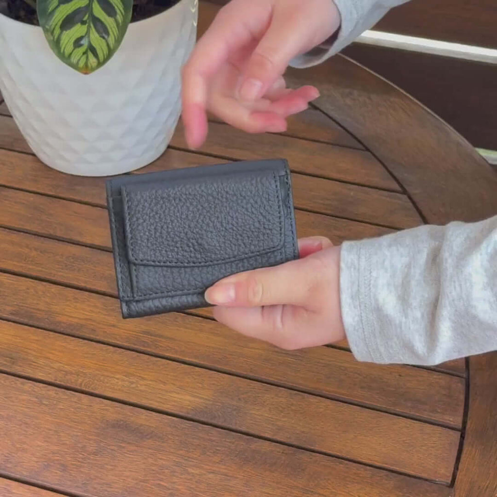 Leather RFID Mini Wallet With Coin Pocket