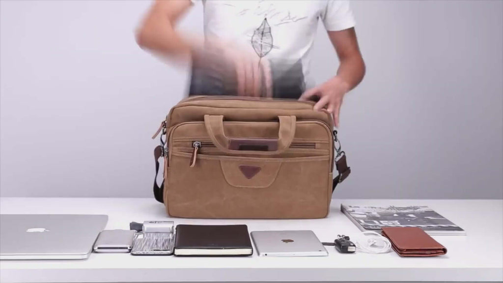 Canvas Briefcase | 17 Inch  Laptop Bag