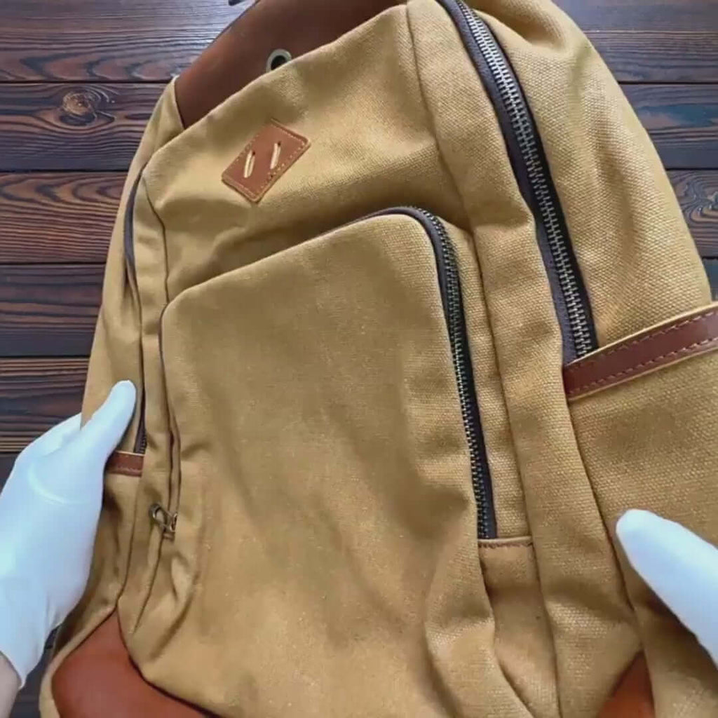 Premium Crafted Canvas Backpack - Fits 16" Laptops 19L