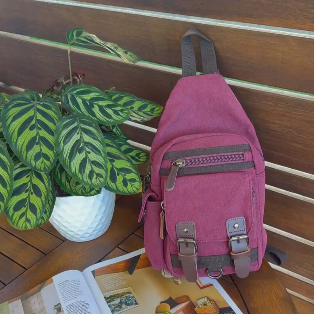 Casual Canvas Crossbody Sling Bag | Chest and Backpack