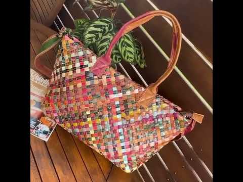 Unique Women's Genuine Leather Woven Tote Bag perfect for New Zealand.