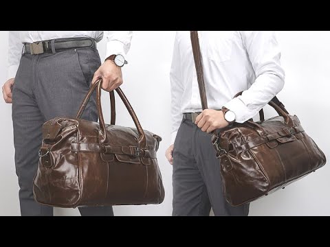 Premium coffee leather travel bag for business professionals in NZ.