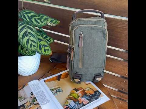 Lightweight waterproof sling bag in green, ideal for men and women.