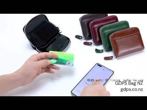 RFID wallet with dedicated compartments for cards and coins.