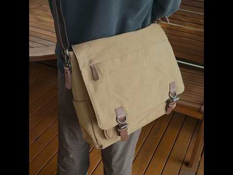 15" laptop messenger bag made from high-quality canvas.